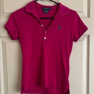 Ralph Lauren Fuchsia Polo with Green Logo